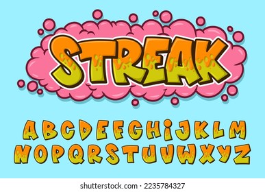 Alphabet Graffiti Pop melt text vector Letters