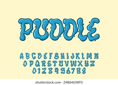 Alphabet Graffiti Puddle Melt Cartoon Letters Vector