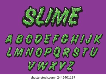 Alphabet Graffiti Slime Text. vector illustration