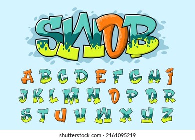 Alphabet Graffiti Street Style Text Vector