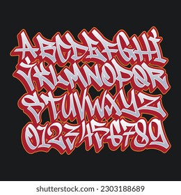 alphabet graffiti style font vector