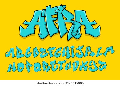 Alphabet Graffity Typography Set concept Cartoon Vector