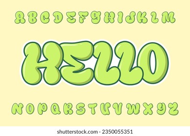 Alphabet Green Fun Graffiti Cartoon vector