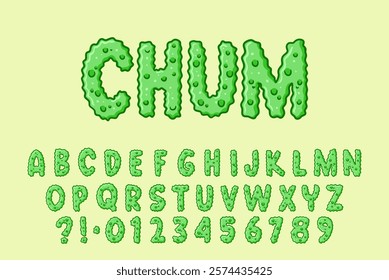 Alphabet Green Lump Type Cartoon Vector