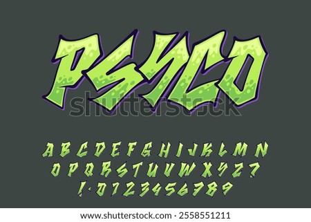 Alphabet Green Taper Graffiti vector Letters