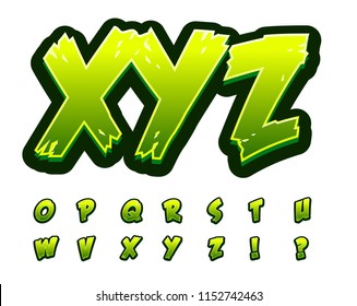 Alphabet green zombie