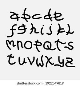 Alphabet grooved line symbol template