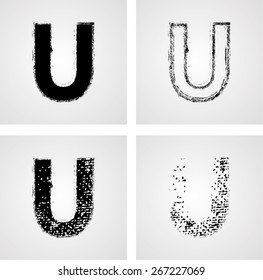 Alphabet Grunge Font Style. Vector  Painted Letters. Modern Brushed Lettering. 