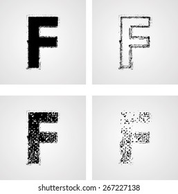 Alphabet Grunge Font Style. Vector  Painted Letters. Modern Brushed Lettering. 