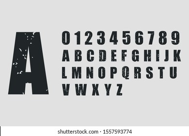 Alphabet grunge style. Vector eps10