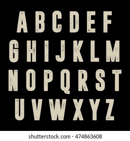 Alphabet with grunge texture. Vector illustration