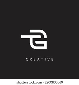 Alphabet GT, TG letter logo design template vector illustration.