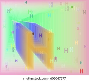 Alphabet H art vector