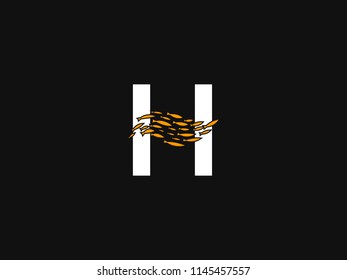 Alphabet h with fishes logo for logo design