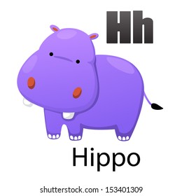 Alphabet H with Hippo