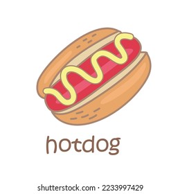 Alphabet H For Hotdog Vocabulary Illustration vector Clipart