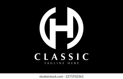 plantilla de vector monograma abstracto del logotipo h del alfabeto