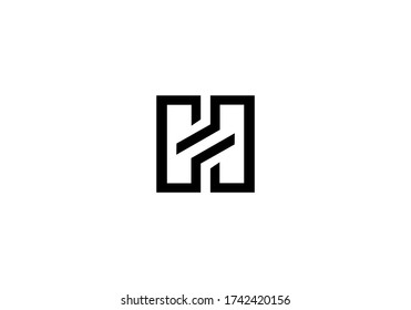 alphabet H logo vector design