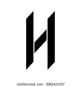 Alphabet H with pointed ends