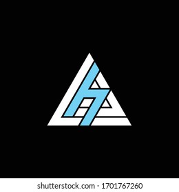 alphabet h pyramid triangle logo concept