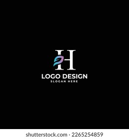 Alfabeto H con marca abstracta de forma logotipo de diseño vectorial 