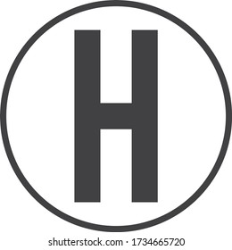 Alphabet H Simple Illustrator Icon Vector