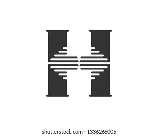 alphabet "H" typography logo design