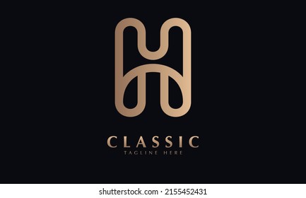Alphabet H Vector monogram icon logo template