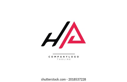 Alphabet HA AH Initial Letter Monogram Icon Logo vector illustration abstract  web character logotype 
initials icon badge business brand