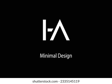 Alphabet HA , monogram HA, logo vocter design, line art, initial logo