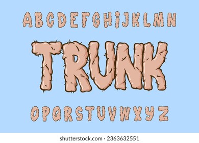 Alphabet Hairy Skin Horror Cartoon Vector