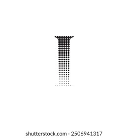 i alphabet halftone dotted effect logo icon vector illustration eps