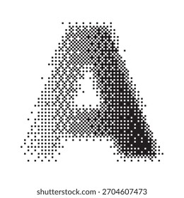 A alphabet halftone dotted effect logo icon vector illustration eps