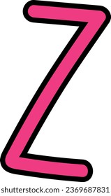 alfabeto, dibujo a mano, vector, estilo de los años 90, letra, tipografía, doodle, letra z