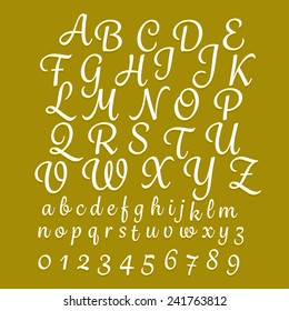 Alphabet hand drawing classic style 