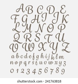 Alphabet hand drawing classic style 