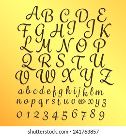 Alphabet hand drawing classic style 