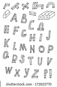 Alphabet hand drawn