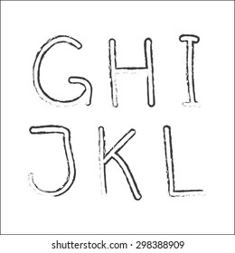 Alphabet. Hand drawn letters isolated on white background. Colorful vector illustration.