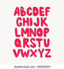 Alphabet. Hand drawn letters isolated on white background. Colorful vector illustration. Design elements for scrapbooking.