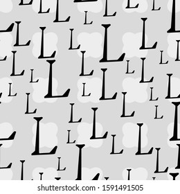 Alphabet hand drawn letters seamless abstract vector pattern