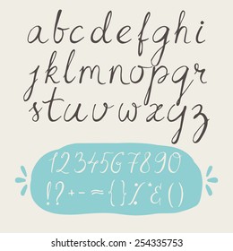 Alphabet. Hand drawn letters. Vector.