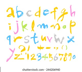 alphabet - hand drawn in vector   / Handwritten alphabet