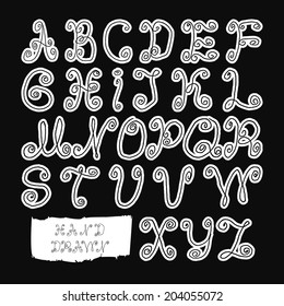 Alphabet. handgezeichnet. Vektorgrafik-EPS8