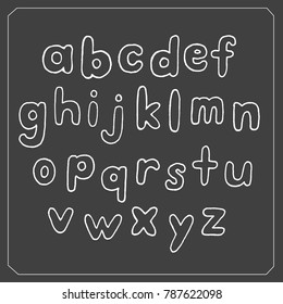 Alphabet hand lettering on a black background  vector.