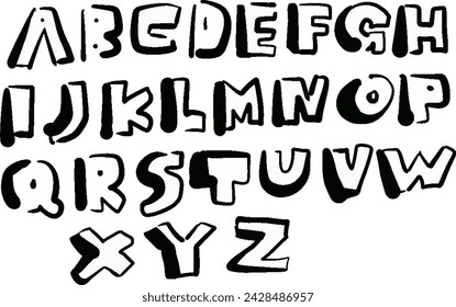 Alphabet hand-drawn loose illustration set
