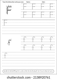 Alphabet Handwriting Practice Worksheet. Alphabet Activity For Pre Schoolers And Kindergarten. English Activity For Kids