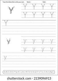 Alphabet Handwriting Practice Worksheet. Alphabet Aktivität für Vorschulen und Kindergarten. Englische Aktivität für Kinder