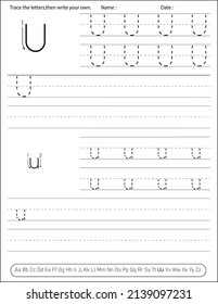 Alphabet Handwriting Practice Worksheet. Alphabet Activity For Pre Schoolers And Kindergarten. English Activity For Kids