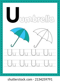 Alphabet handwriting word tracing and coloring worksheets
